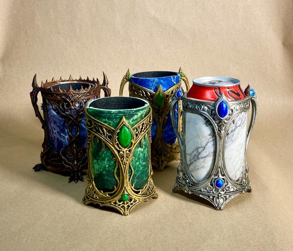 Elven Royalty Can Cooler | Fantasy 3D Printed Thermal Holder (330ml)