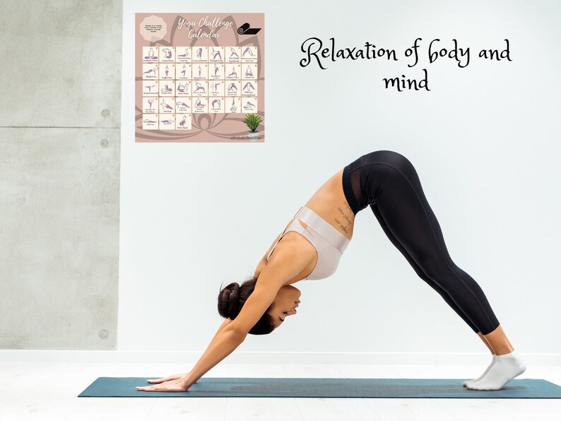 31 Day Yoga Challenge Calendar for Beginners for Your Etsy