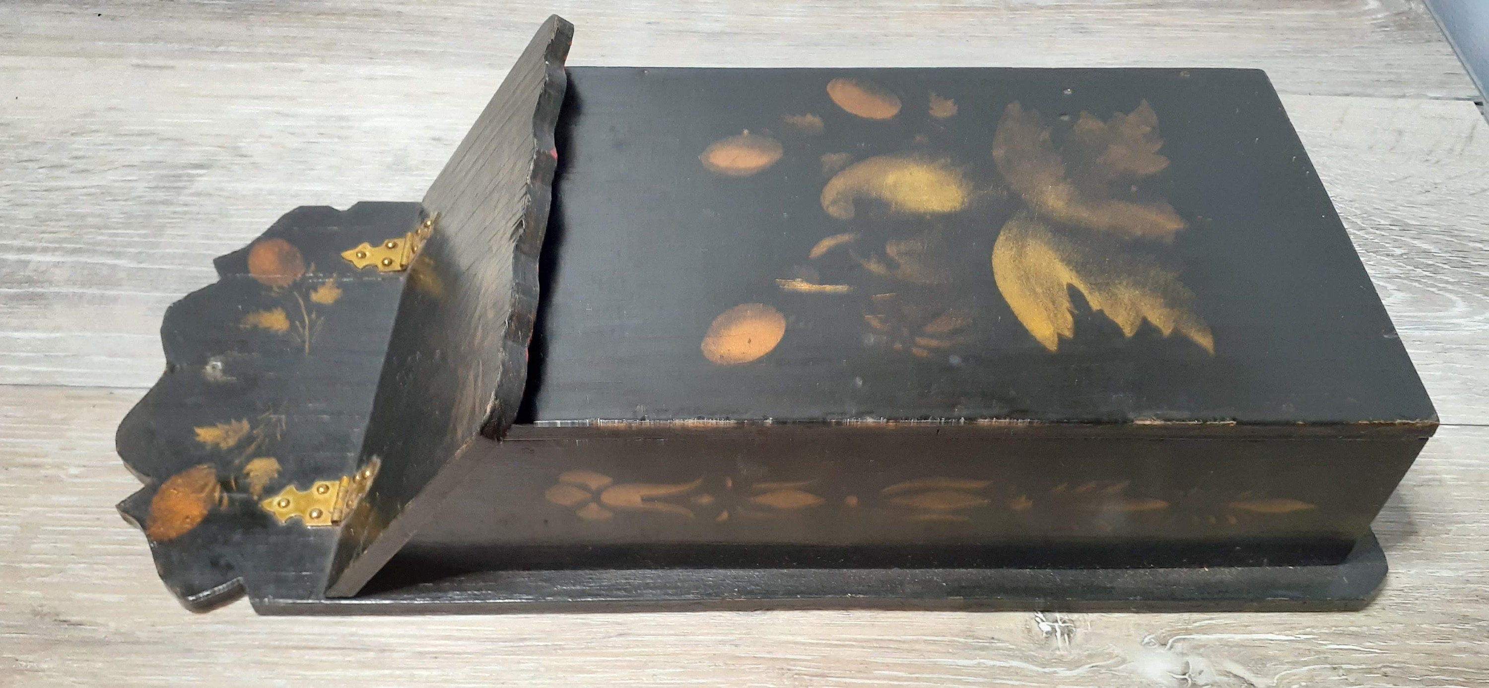 Antique / Vintage Wood Wall Box With Lid Mailbox Painted Etsy