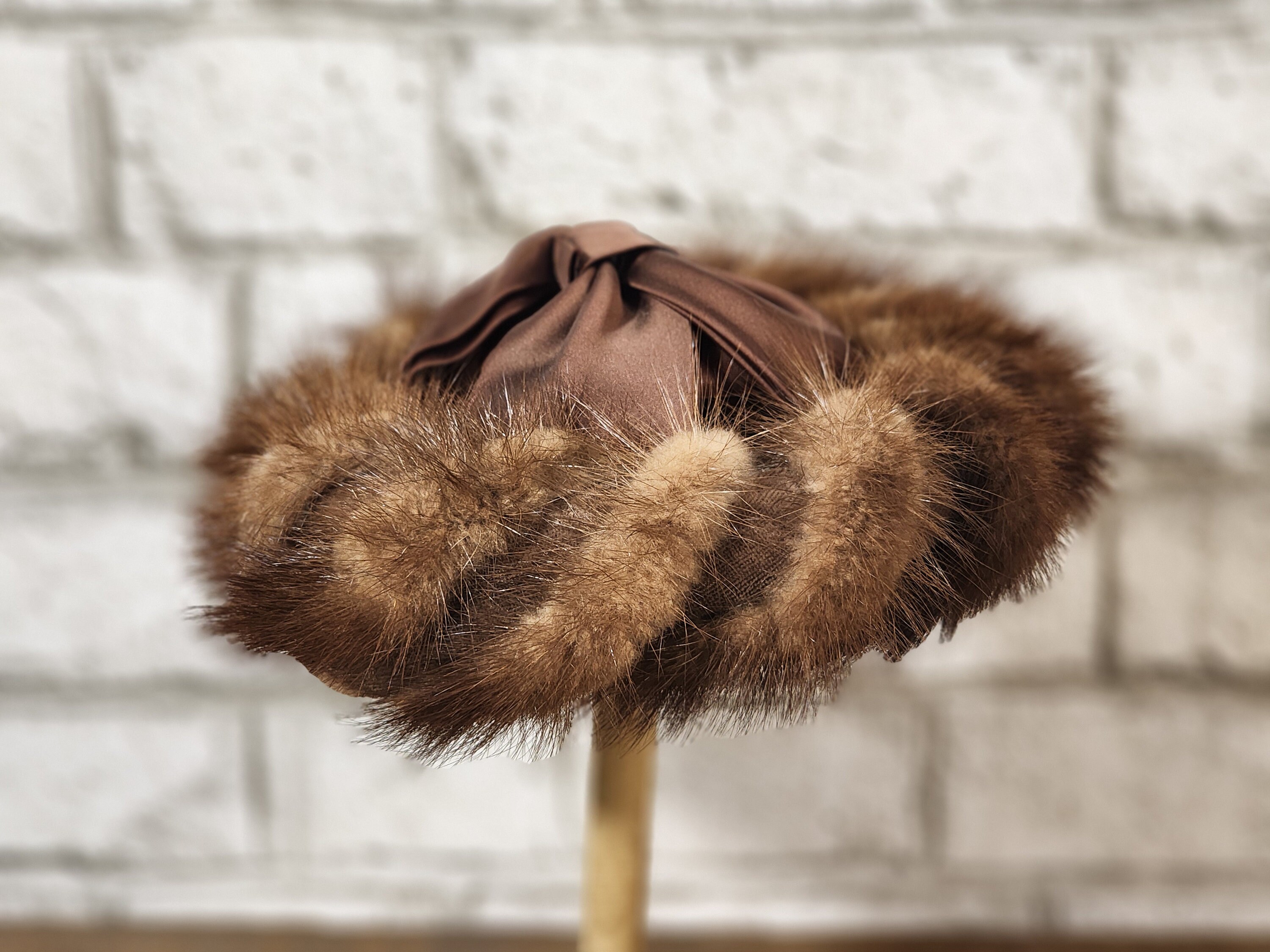 Vtg 50’s Mink Hat with Black Trim Union Made in USA Union Made Mink - Etsy main image 3