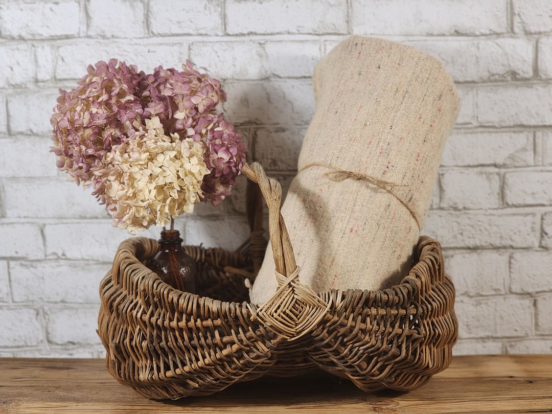 Vintage Buttock Basket Handwoven Willow Egg Gathering Basket Rustic Vintage Buttock Basket Handwoven Willow Egg Gathering Basket Rustic
