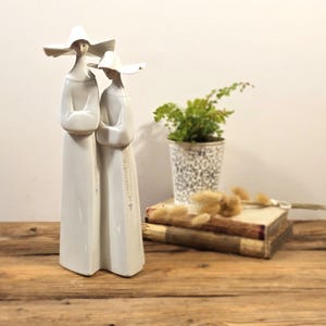 Lladró Porcelain Figurine – Vintage “Two Nuns” Sculpture by José Puche, Handmade in Spain c.1970s