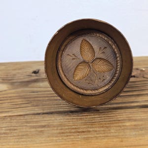 Antique Butter Mold Hand Carved Wooden Butter Stamp Primitive Folk Art Kitchen Tool