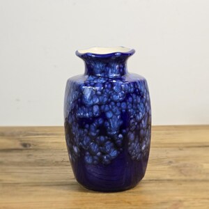 Isle of Skye Blaue Lava Glasur Keramik Vase - David Bursill Armadale Keramik Schottland - Vintage Studio Kunstkeramik Kraterglasur