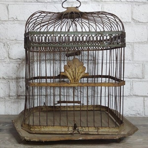 Vintage Bird Cage Decor, French Birdcases Decorations, Shabby