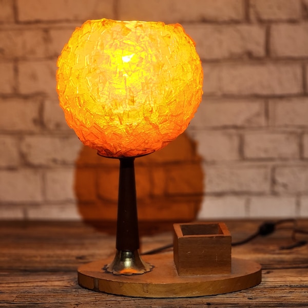 MCM Lucite ball lamp, vintage desk lamp, spaghetti lamp