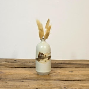 Vintage Studio Pottery Vase, Abstract Earth-Toned Glaze, Minimalist Canadian Ceramic Art