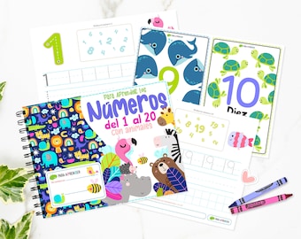 Animal Spanish Number Flash Cards Number Flash Cards Number Learning Kindergarten Preschool Activity Homeschool Instant Download