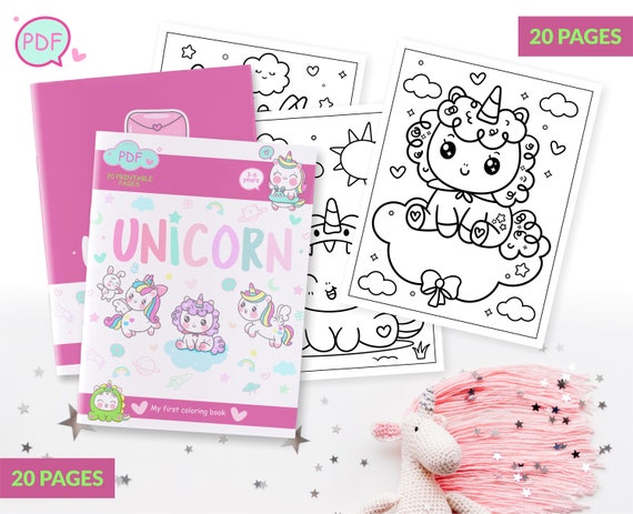 Kawaii Baby Unicorn PDF Coloring Book / Coloring Pages Instant