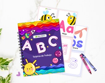 Spanish Alphabet Flash Cards ABC Flash Cards Alphabet Cards Kindergarten Activity Homeschool Or Classroom Activity Instant Download
