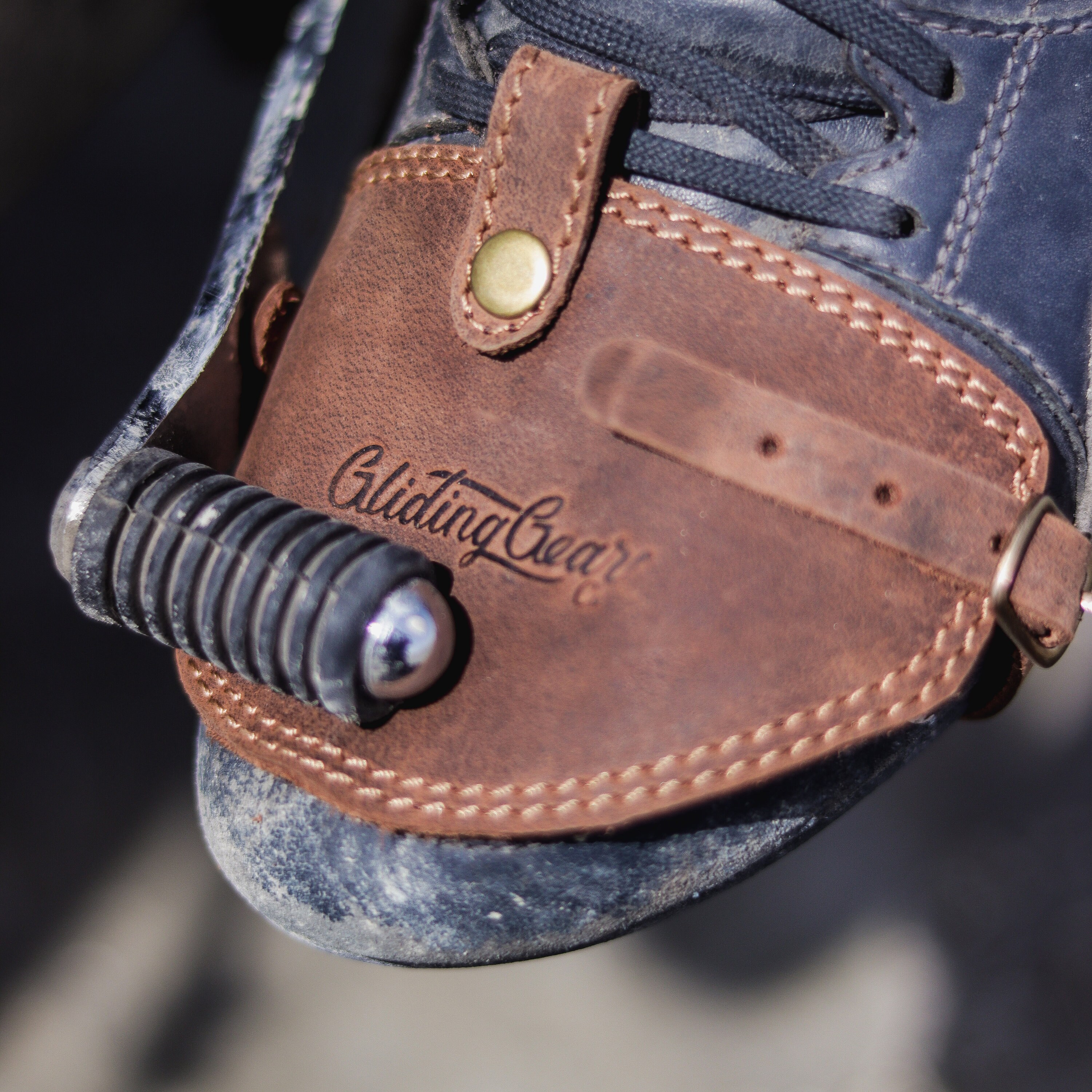 Leather Motorcycle Shifter Shoe Protector Tobacco Brown Etsy