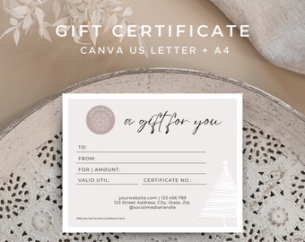 Canva Gift Certificate Template (5.5x4.25) – Holiday & Business