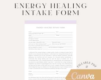 Energy Healing Client Intake Form
