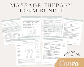 Massage Therapy Business Form Bundle, Massage Therapy Intake Forms, Massage Therapist Consent Forms, Cupping Forms, Editable