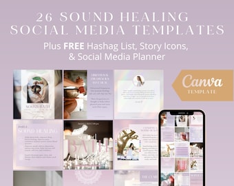 Sound Healing Instagram Templates - Canva Sound Healing Social Media Templates