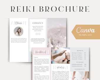 Light & Airy Reiki Brochure Template - Editable Canva Design
