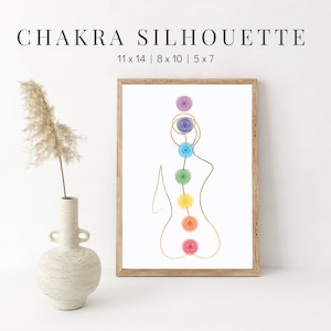 Chakra Printable Art - Chakra Woman Silhouette Print