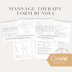 Massage Therapy Business Form Bundle, Massage Therapy Intake Forms, Massage Therapist Consent Forms, Cupping Forms, Editable