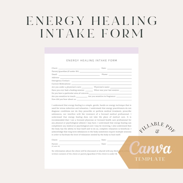 Energy Healing Client Intake Form