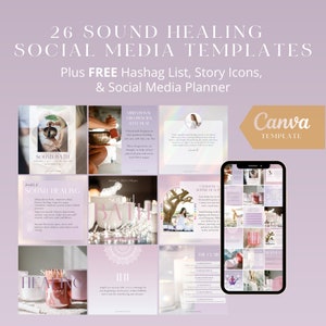 Sound Healing Instagram Templates - Canva Sound Healing Social Media Templates