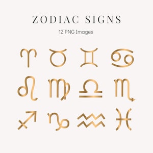 Znaki zodiaku PNG Znaki astrologiczne Złote znaki zodiaku