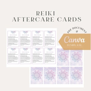 Afdrukbare Reiki-nazorgkaarten - PDF en Canva-nazorgsjabloon