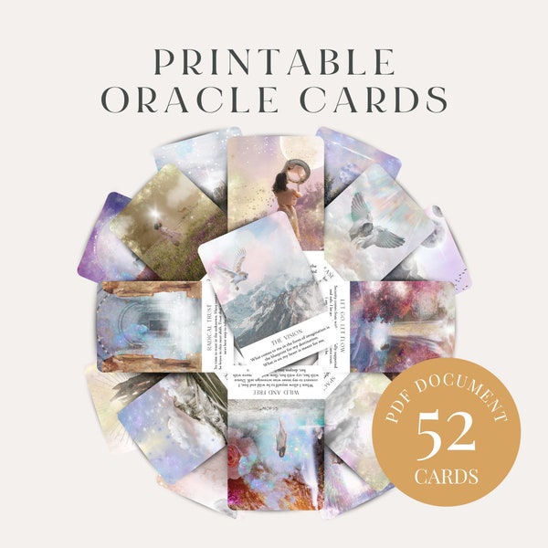 PRINTABLE Oracle Card Deck - Sacred Soul Journey
