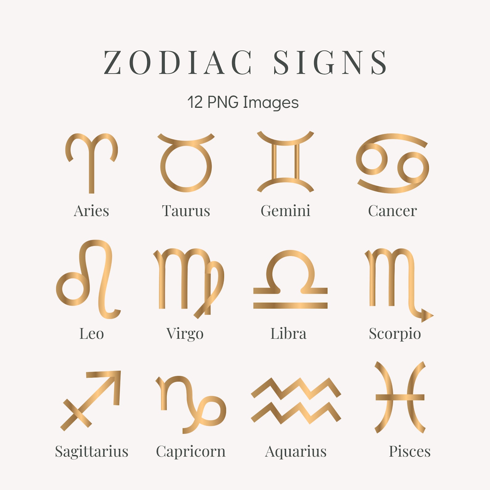 PNG Zodiac Signs Astrology Signs Gold Zodiac Signs - Etsy