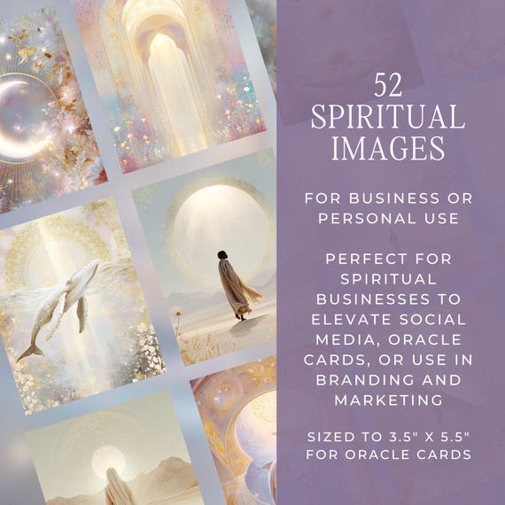 52 Spiritual Ethereal Images, Commercial Use AI Art Collection, Portals, Ocean & Animal Themes