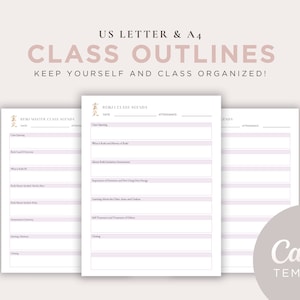 Reiki Class Outline Template, Reiki Class Agenda Template