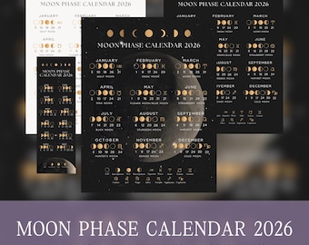 2026 Moon Phase Calendar - Coordinated Universal Time Lunar