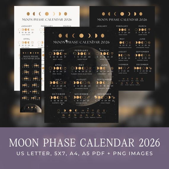 2026 Moon Phase Calendar - Coordinated Universal Time Lunar