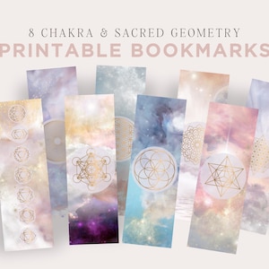 Spiritual Bookmarks - Printable Spiritual Bookmarks - Sacred Geometry Bookmarks - Chakra Bookmarks - Sacred Geometry PDF Printable Bookmarks