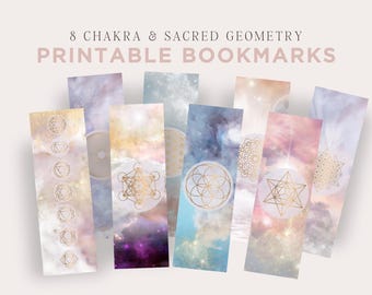 Spiritual Bookmarks - Printable Spiritual Bookmarks - Sacred Geometry Bookmarks - Chakra Bookmarks - Sacred Geometry PDF Printable Bookmarks