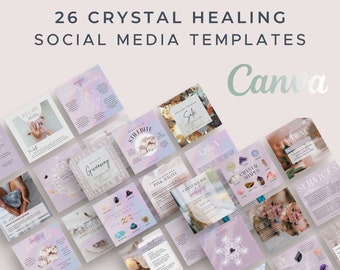 Crystal Healing Instagram Templates - Energy Healer Instagram Templates