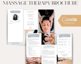 Massage Therapy Brochure – Editable Canva Template (Digital Download)