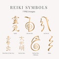 Gold Reiki Symbols - Gold Reiki Clipart - Gold Reiki PNG