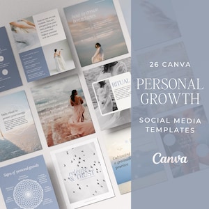 Personal Growth Instagram Canva Templates, Wellness Social Media Templates, Templates for spiritual Coaches, spiritual and Wellness Provider