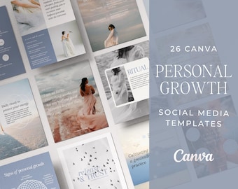 Personal Growth Instagram Canva Templates, Wellness Social Media Templates, Templates for spiritual Coaches, spiritual and Wellness Provider
