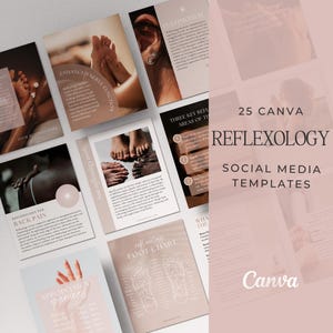 Reflexologie Social Media Vorlagen - Canva Bearbeitbar (Digitaler Download)
