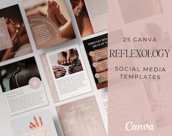 Reflexology Social Media Templates - Instagram Templates for Reflexology - Reflexology Canva Templates