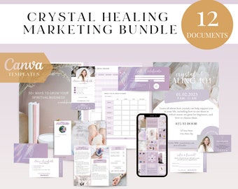 Crystal Healing Marketing Bundle - Canva