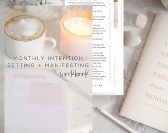 Monthly Intention Setting and Manifesting Workbook - Printable PDF