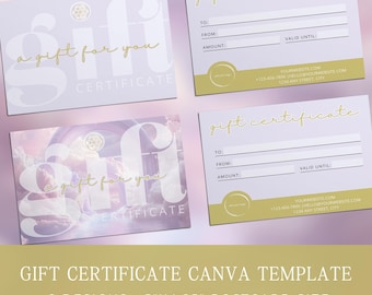 Purple Canva Gift Certificate Template, Spiritual Business (5x4.25" Printable)