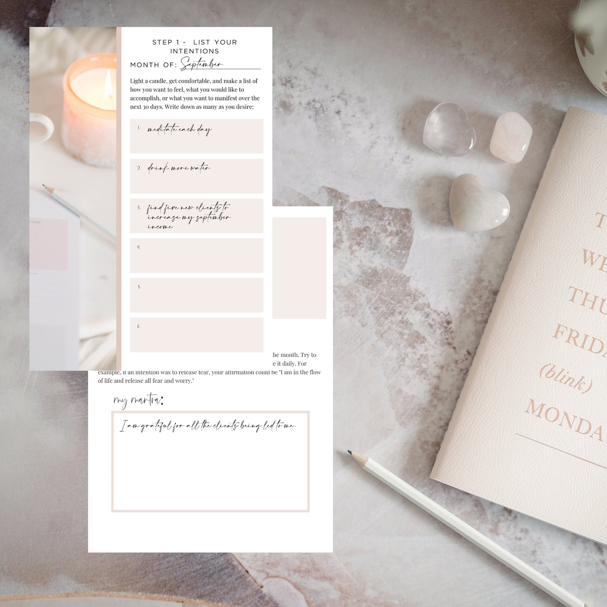 Monthly Intention Setting and Manifesting Workbook - Printable PDF - Etsy