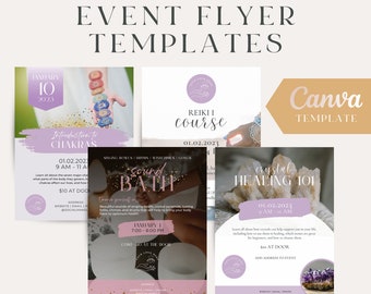 Flyer Templates for Events - Reiki Class - Crystal Class - Chakra Class - Sound Bath