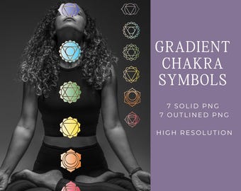 14 Colorful Gradient Chakra Symbols
