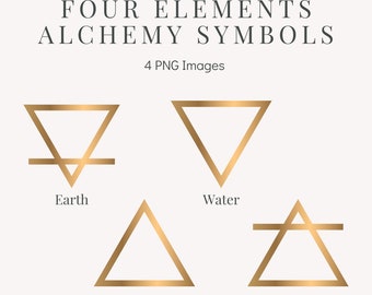 Gold Four Elements Alchemy Symbols PNG Symbols - Etsy Canada