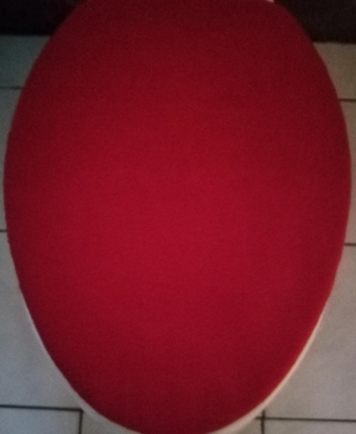 SOLID RED Fleece Fabric Elongated Toilet Seat Lid & Tank Etsy