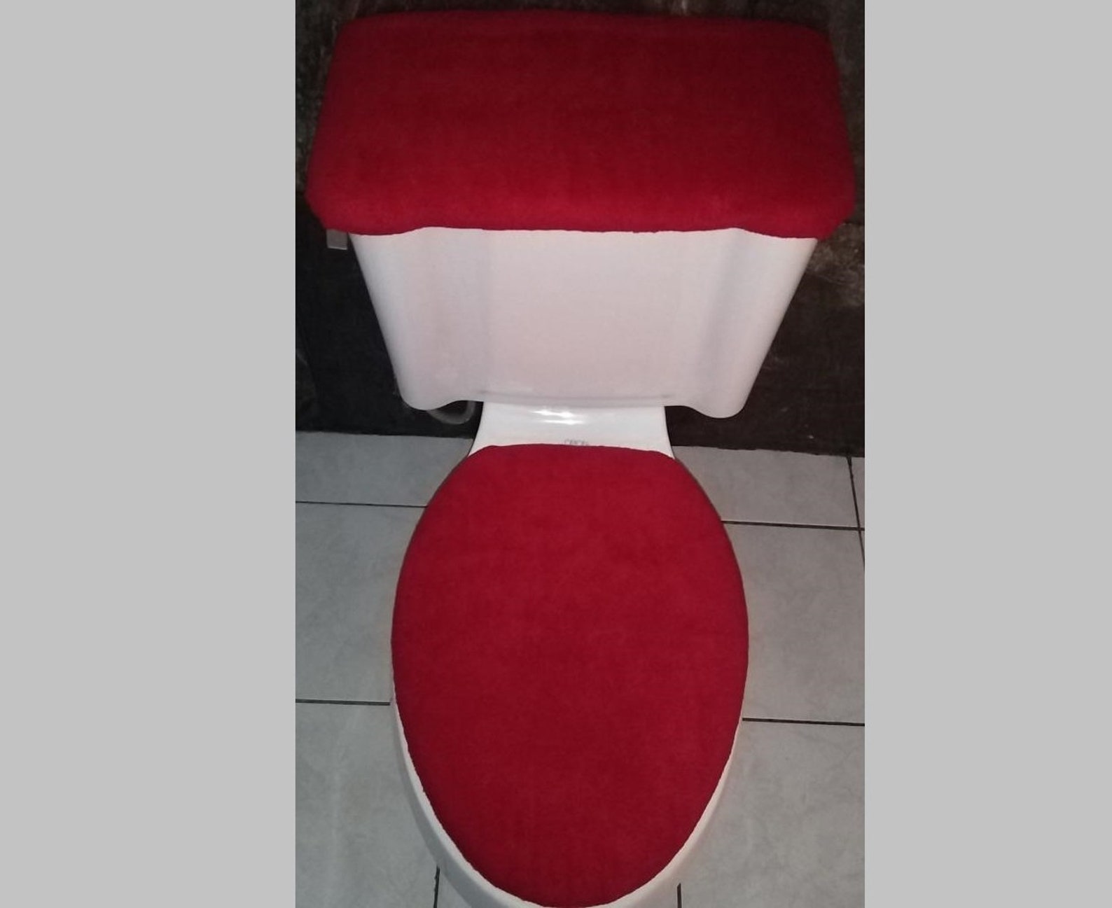 SOLID RED Fleece Fabric Elongated Toilet Seat Lid & Tank Etsy